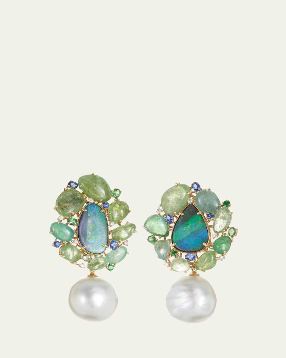 Opal, Multi-Stone, and Pearl Drop Earrings